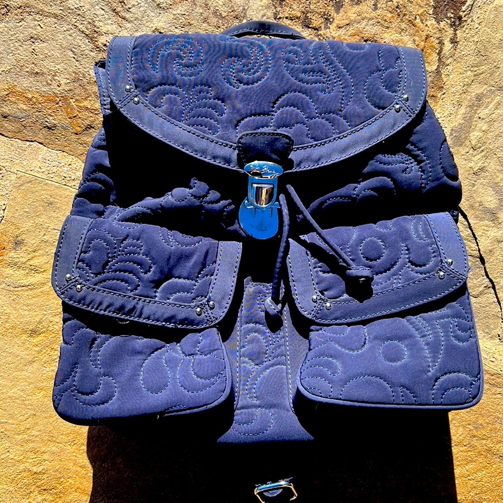 Vera Bradley quilted backpack navy